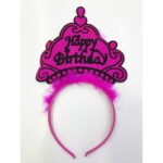 Happy Birthday Yazılı Neon Renk Taç 12 Adet - Görsel 3
