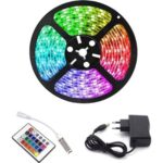 Rgb Şerit 5 Metre 16 Renkli Kumandalı Adaptörlü Çift Taraflı Bant