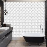 DecoHandy  Pvc Yer Karosu 30x30cm 4'lü Paket - Siyah Daire Geometrik Desen  0,36m2 - Görsel 2