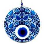 Yaprak Desenli El Yapımı Cam Nazar Boncuğu Yaprak Desenli Cam Duvar Süsü