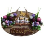 Baykuş Ailesi Welcome Yazılı Kapı Süsü - Görsel 2