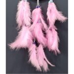 Pembe Kuş Tüylü Dream Catcher El Yapımı Rüya Kapanı Duvar Süsü - Görsel 2