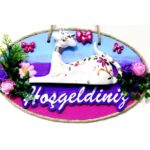 Kedi Figürlü Hoşgeldiniz Yazılı El Boyaması Renkli Kapı Süsü - Görsel 3