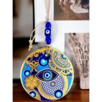 Çini Gold Desen Nazar Boncuklu Gözlü Duvar Süsü - Görsel 4
