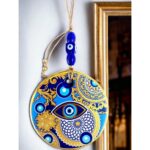 Çini Gold Desen Nazar Boncuklu Gözlü Duvar Süsü - Görsel 3