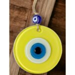 Mini Boy Sarı Nazar Boncuklu Duvar Süsü 10 Cm Cam Duvar Dekoru - Görsel 3