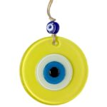 Mini Boy Sarı Nazar Boncuklu Duvar Süsü 10 Cm Cam Duvar Dekoru - Görsel 2
