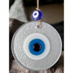 Mini Boy Silver Gri Nazar Boncuklu Duvar Süsü 10 Cm Cam Duvar Dekoru - Görsel 3