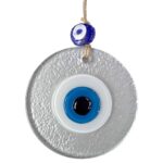 Mini Boy Silver Gri Nazar Boncuklu Duvar Süsü 10 Cm Cam Duvar Dekoru - Görsel 2