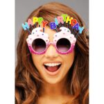 Happy Birthday Yazılı Pembe Fuşya Parti Gözlüğü - Görsel 3