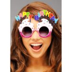 Happy Birthday Beyaz Fuşya Parti Gözlüğü - Görsel 3