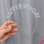 Gümüş Kristal Taşlı Happy Birthday Tacı - Görsel 3