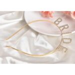 Altın Gold Renk Bekarlığa Veda Kristal Taş Bride Tacı İthal - Görsel 2