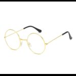 John Lennon Tarzı Gold Çerçeveli Şeffaf Gözlük