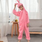Çocuk Tavşan Kostümü Pembe Renk 4-5 Yaş - Görsel 4