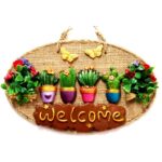 Çiçeklerin Büyüsü Welcome Yazılı Kapı ve Duvar Süsü - Görsel 2