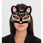 Süet Pembe Sarı Kedi Maskesi - Görsel 3