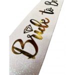 Altın Bride To Be Yazılı Beyaz Kuşak - Görsel 2