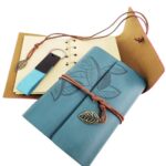 Özel Ahşap Kutulu Mavi Deri Defter ve Anahtarlık Set - Görsel 2