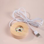 Usb'li Ahşap Altlıklı Kalp Tasarımlı Cam Küre - Görsel 2
