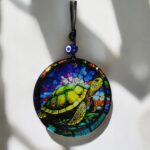 Kaplumbağa Desenli Mavi Renk 12 Cm Duvar Süsü - Görsel 2