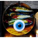 Balık Desenli 12 Cm Füzyon Cam Duvar Süsü - Görsel 3