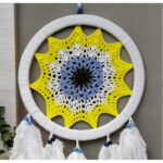 Sarı Nazar Motifli Kuş Tüylü Duvar Süsü - Görsel 2