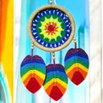 Yedi Çakra Renklerinde Yapraklı Makrome Duvar Süsü - Görsel 2