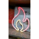 Duvara Asmalı Neon Alev 30×23cm - Görsel 3