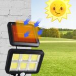 120 Cob Led Solar Panelli 3 Modlu Duvar Lambası - Görsel 2