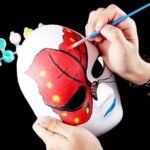 Beyaz Renk Boyanabilir Anonim Tam Yüz Cosplay Maske 24x18 cm - Görsel 4