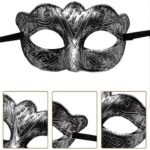 Maskeli Balo Antik Gri Gümüş Eskitilmiş Maske Balo Venedik - Görsel 5