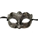 Maskeli Balo Antik Gri Gümüş Eskitilmiş Maske Balo Venedik - Görsel 2