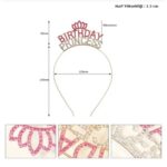 Kristal Taşlı Pembe Birthday Princess Yazılı Parti Tacı 19x11 cm - Görsel 3