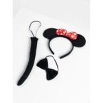 Minnie Mouse Kostüm Seti Taç Kuyruk Papyon Gösteri Seti - Görsel 3