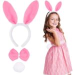 Pembe Tavşan Kostüm Seti – Taç, Papyon, Ponpon (12’li Paket) - Görsel 2
