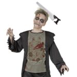 Kafaya Saplanmış Halloween Kanlı Testere Şaka Tacı - Görsel 3