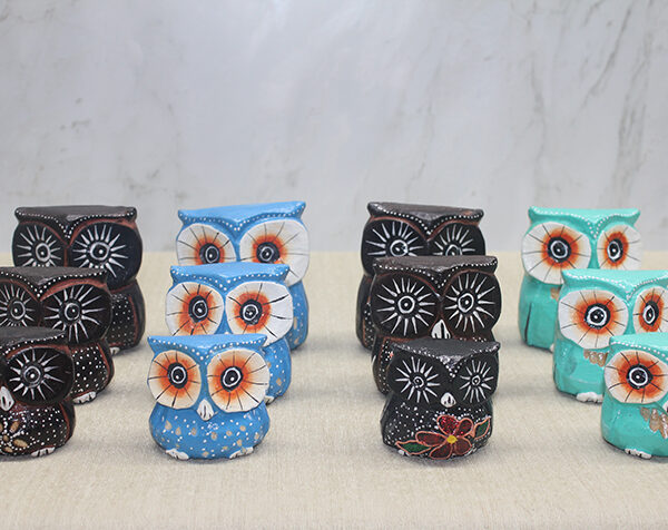 Ahşap 3&apos;lü Baykuş Seti Model 5