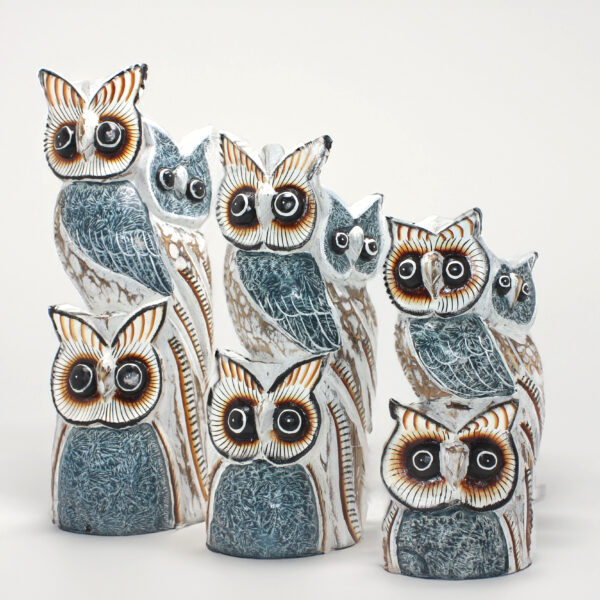 Ahşap 3&apos;lü Baykuş Seti Model 6