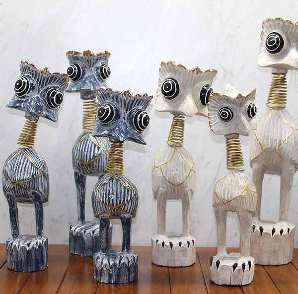 Ahşap 3&apos;lü Deve Kuşu Seti 60 Cm