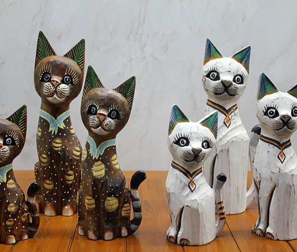 Ahşap 3&apos;lü Kedi Seti 30 Cm