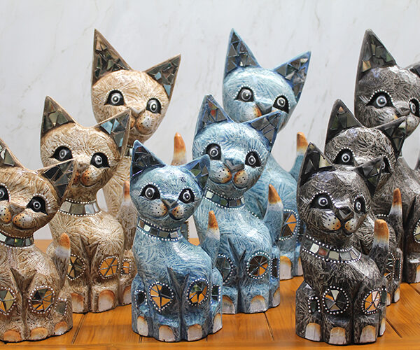 Ahşap 3&apos;lü Kedi Seti 40 Cm