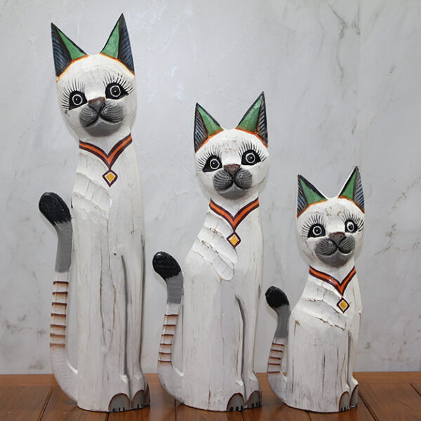 Ahşap 3&apos;lü Kedi Seti 50 Cm