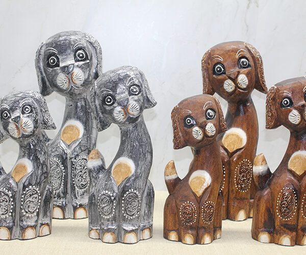 Ahşap 3&apos;lü Köpek Seti