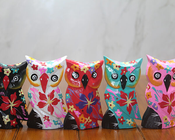 Ahşap 5&apos;li Baykuş Seti Model 1