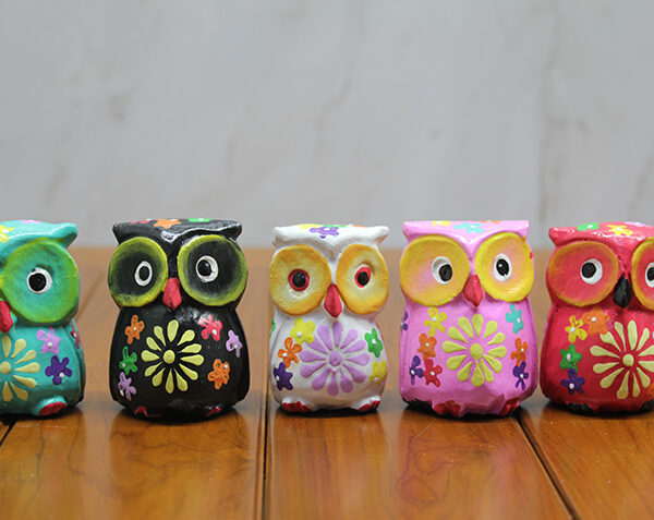 Ahşap 5&apos;li Baykuş Seti Model 2