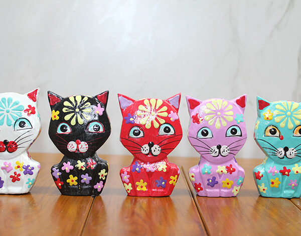 Ahşap 5&apos;li Kedi Seti Model 1