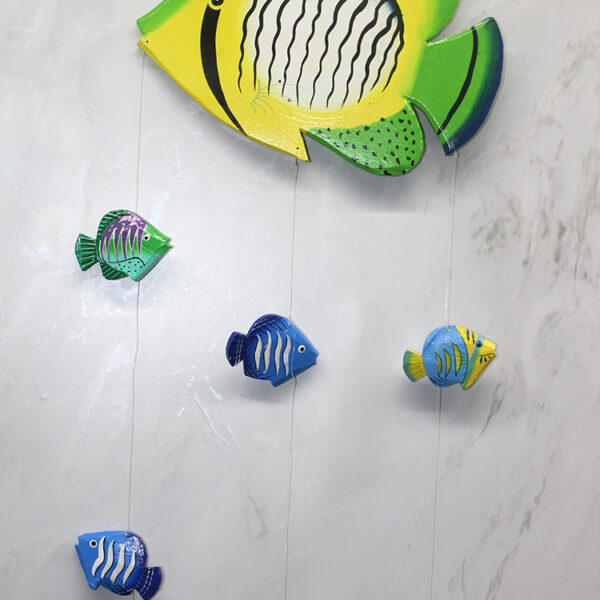 Ahşap Balıklı Rüzgar Çanı