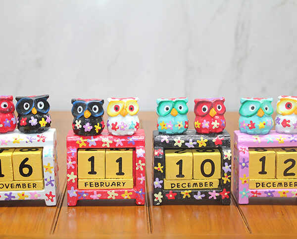 Ahşap Baykuş Takvim Küçük Boy Model 2