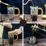 Ahşap Detaylı 600 ml Cam French Press - Görsel 4